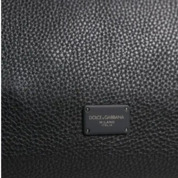 D&G Black Leather Logo Plaque Shoulder Crossbody Bag - Picture 6 of 7
